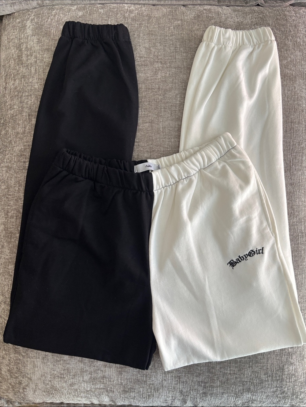 Adika Black & White Two-Tone Joggers Preppy Streetwear Sz Large sweatpants